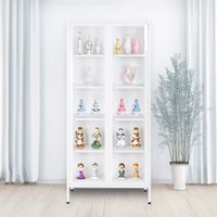 Sleek 5-Tier Tall Display Cabinet with 3-Sided Clear Glass-5